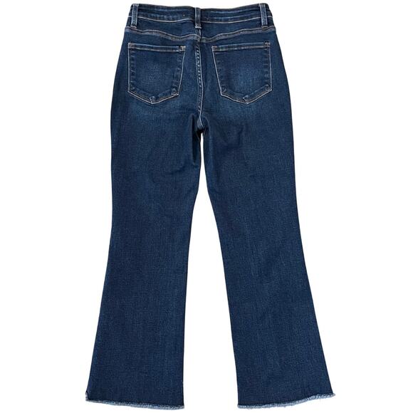 Vervet Blue Step Kick Raw Hem Flare Cropped Jeans - SIZE 27 - Picture 3 of 12